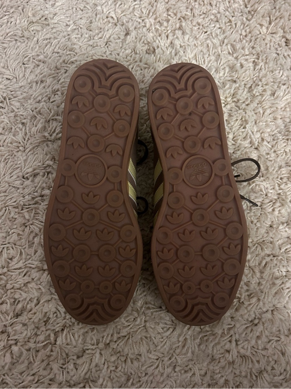 Women’s Adidas Gazelle Bold Yellow and Brown Sneakers - Picture 3 of 5